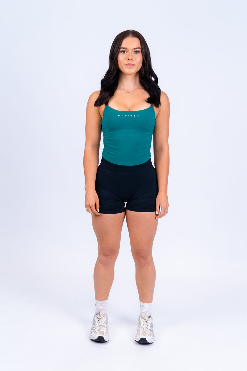 Ruched Tank Top Emerald Green