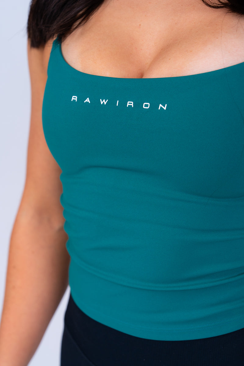 Ruched Tank Top Emerald Green