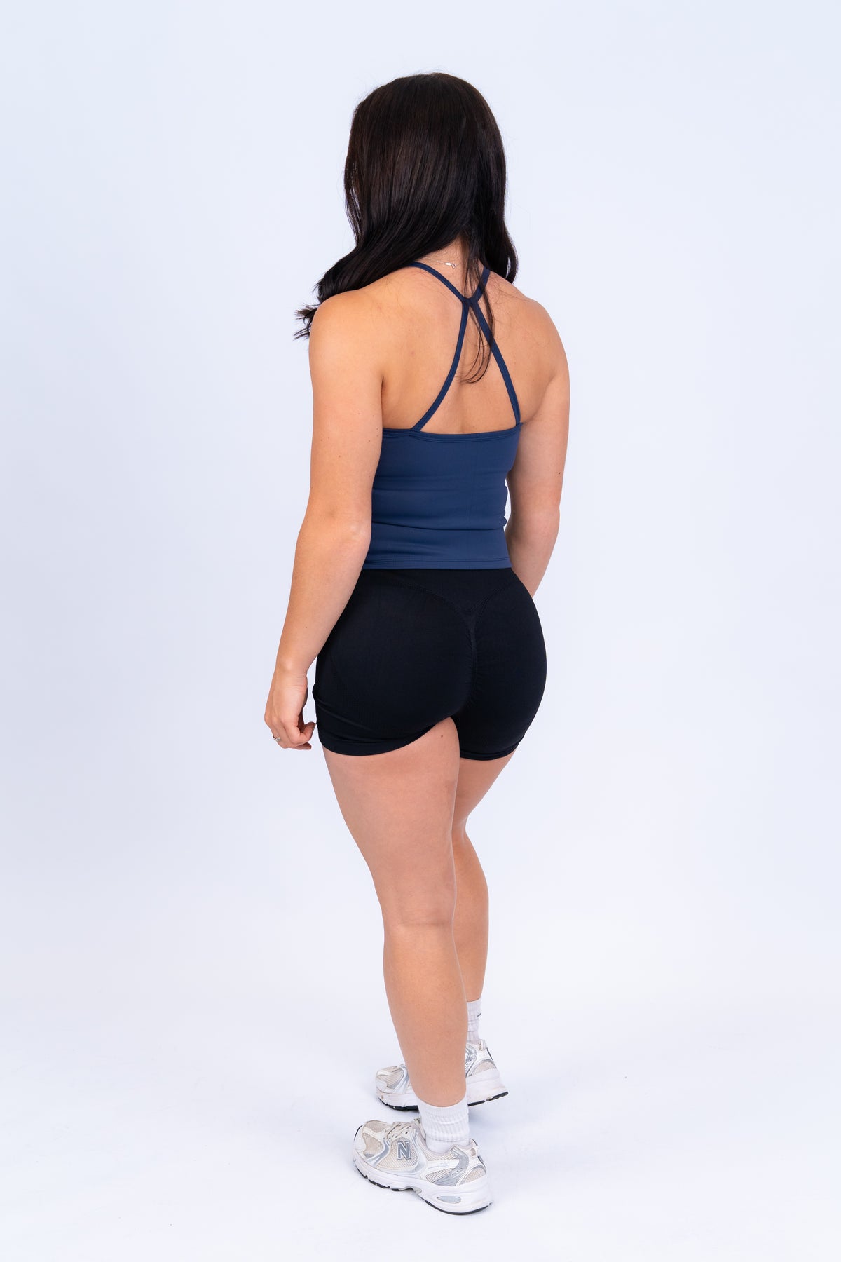 Cross Back Tank Top Navy
