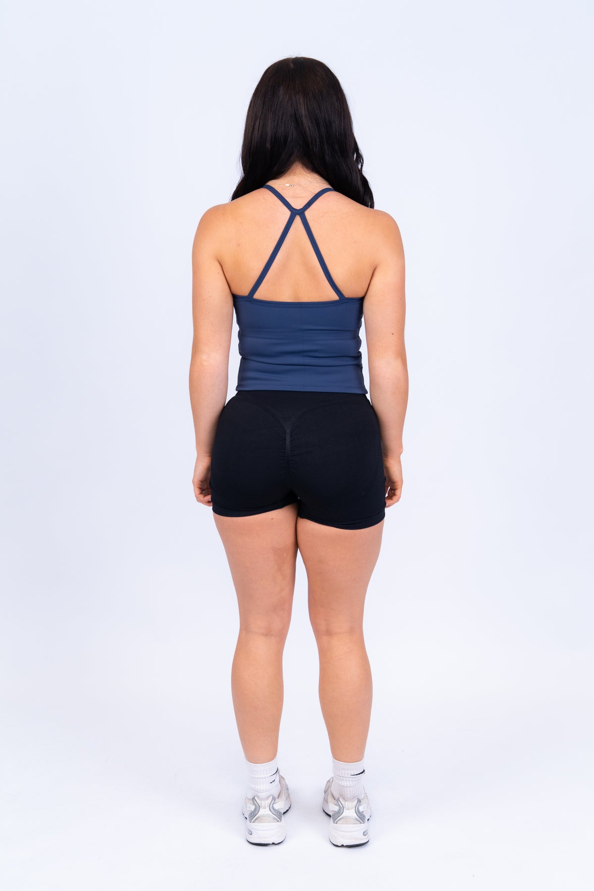 Cross Back Tank Top Navy