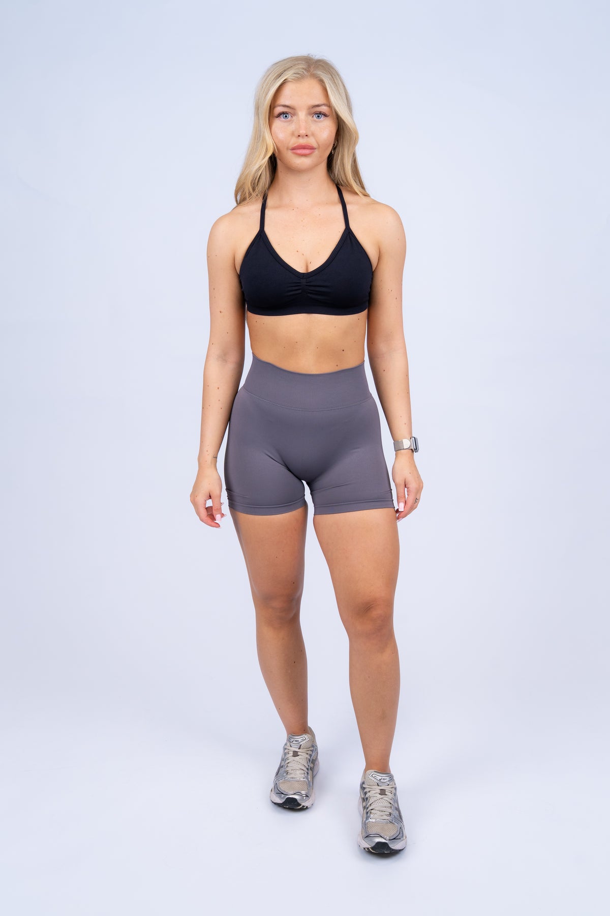 Ruched Shorts Grey