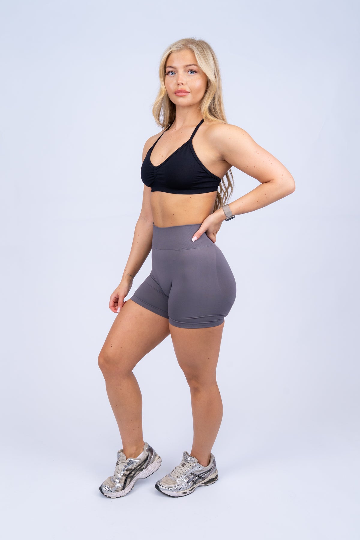 Ruched Shorts Grey