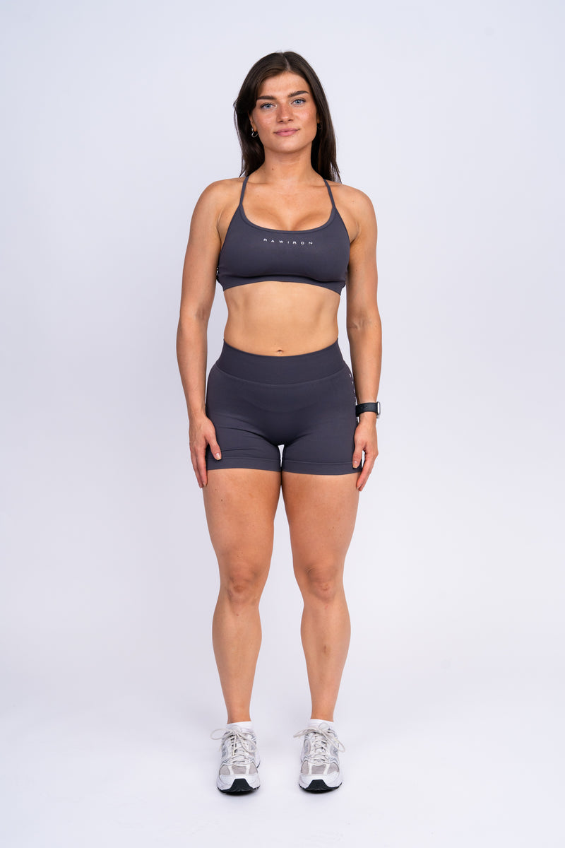 Signature Shorts & Bra Set Charcoal