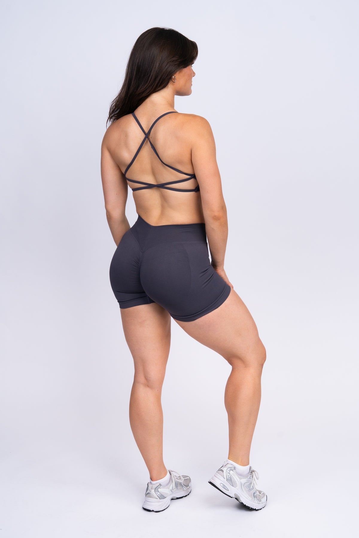 Signature Shorts & Bra Set Charcoal