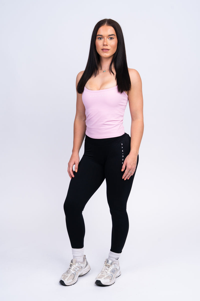 Cross Back Tank Top Baby Pink