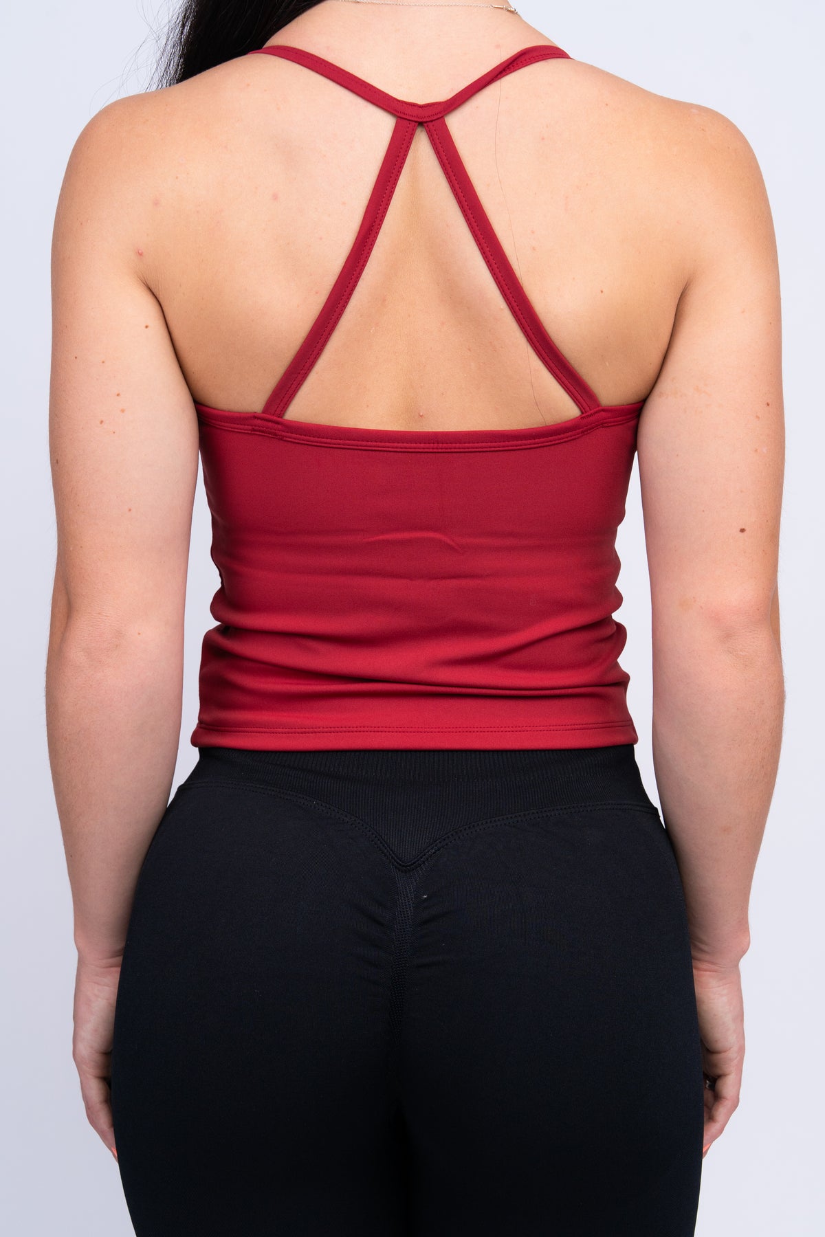 Cross Back Tank Top Ruby Red