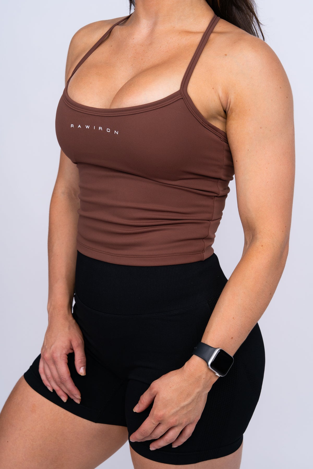 Cross Back Tank Top Mocha