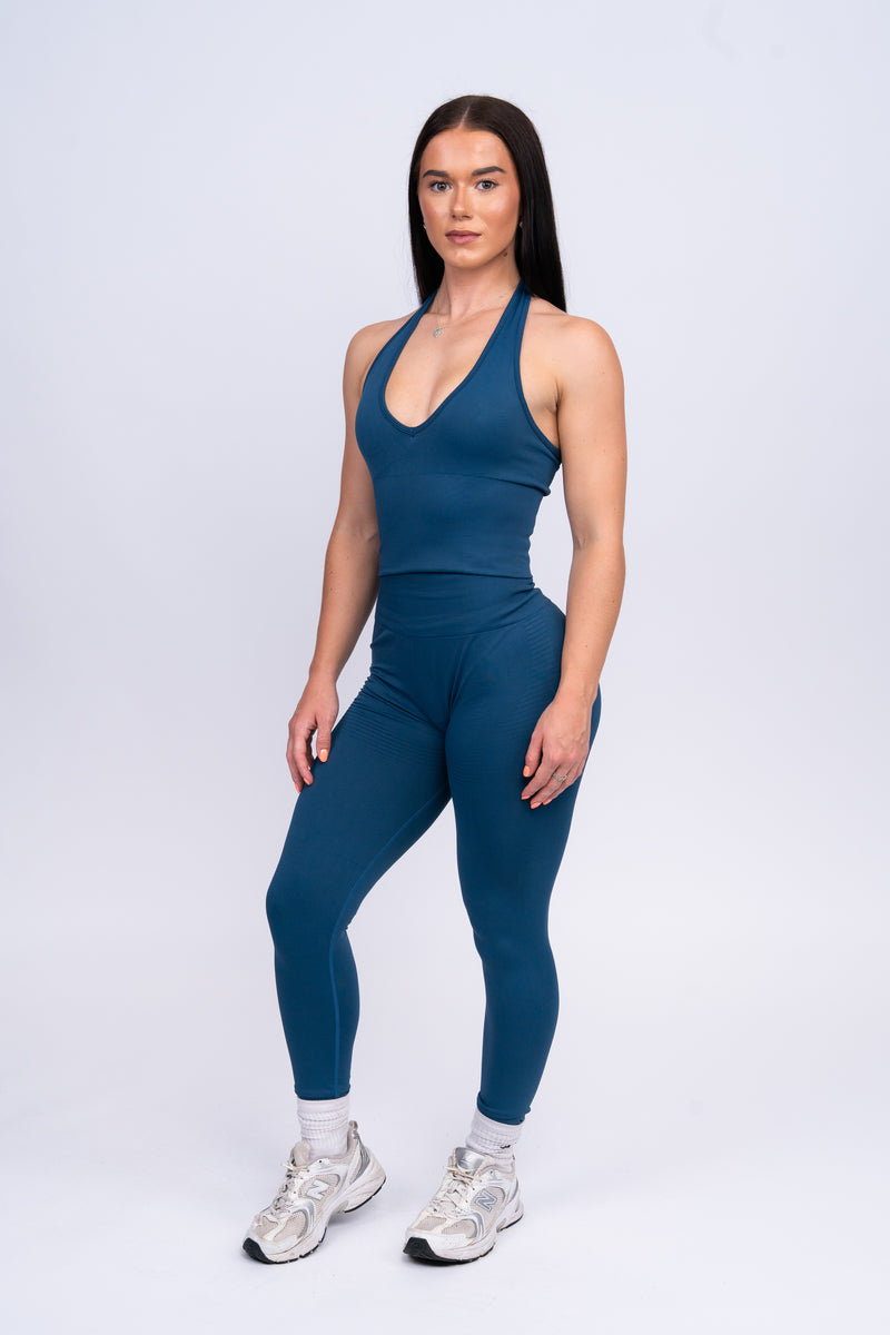 Core Leggings & Halterneck Set Navy