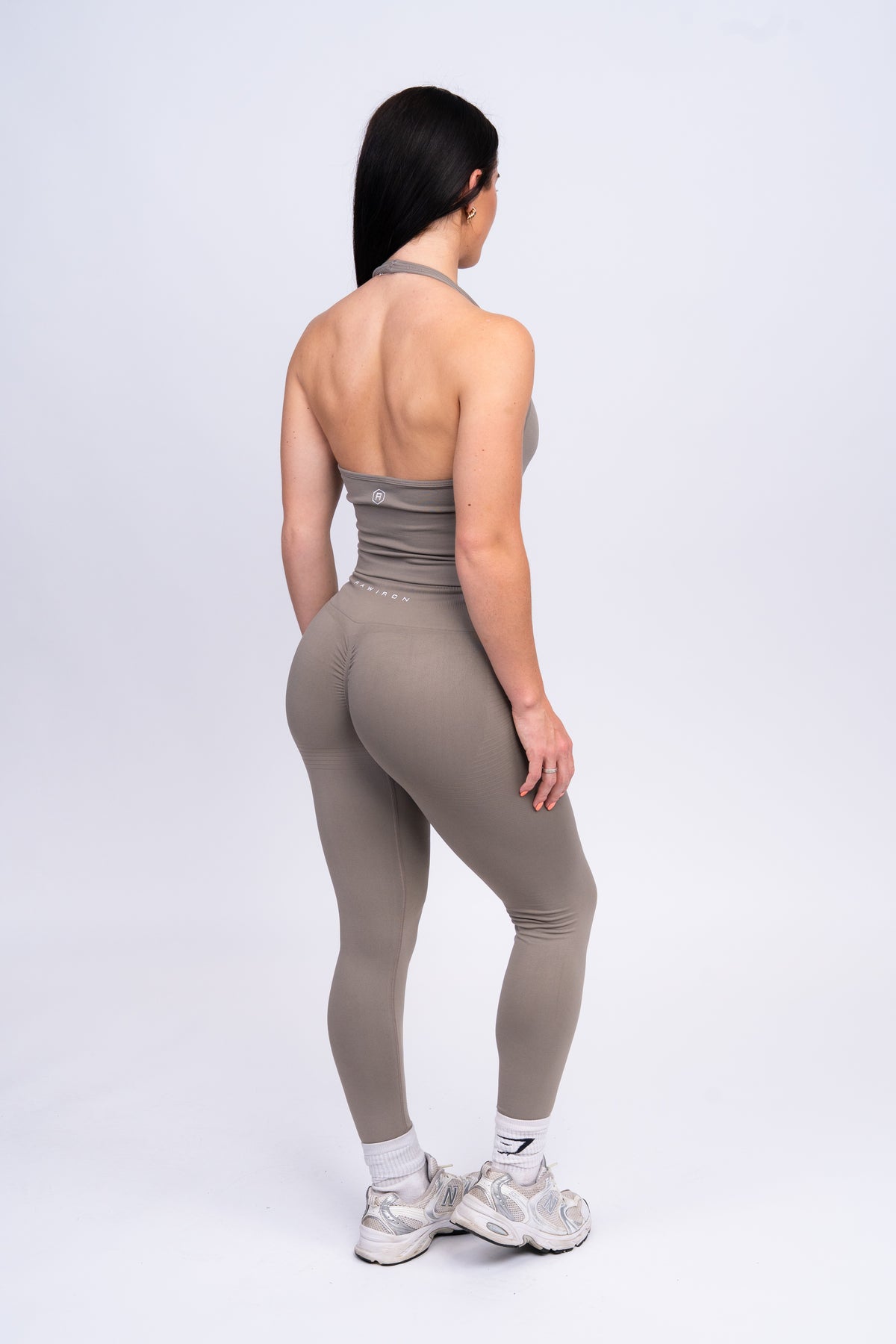 Core Leggings & Halterneck Set Stone
