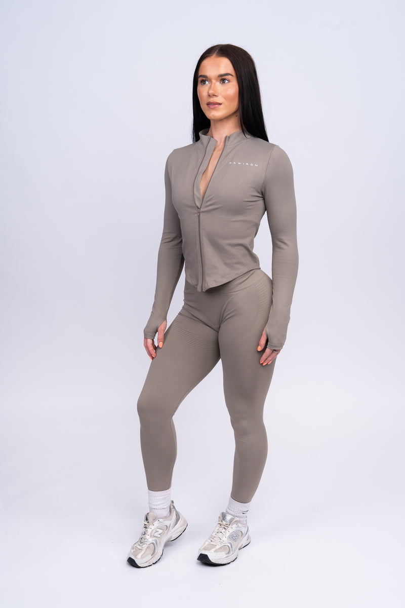 Core Leggings & Jacket Set Stone