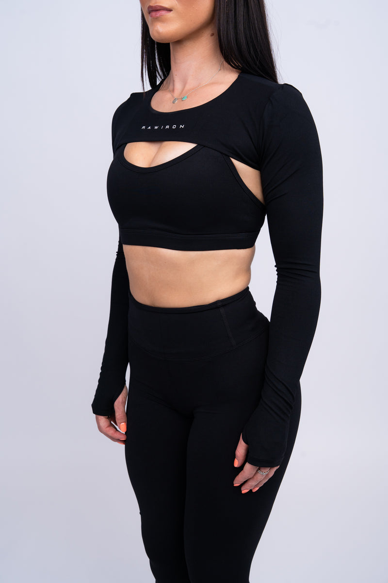 Luxe Long Sleeve Shrug Black