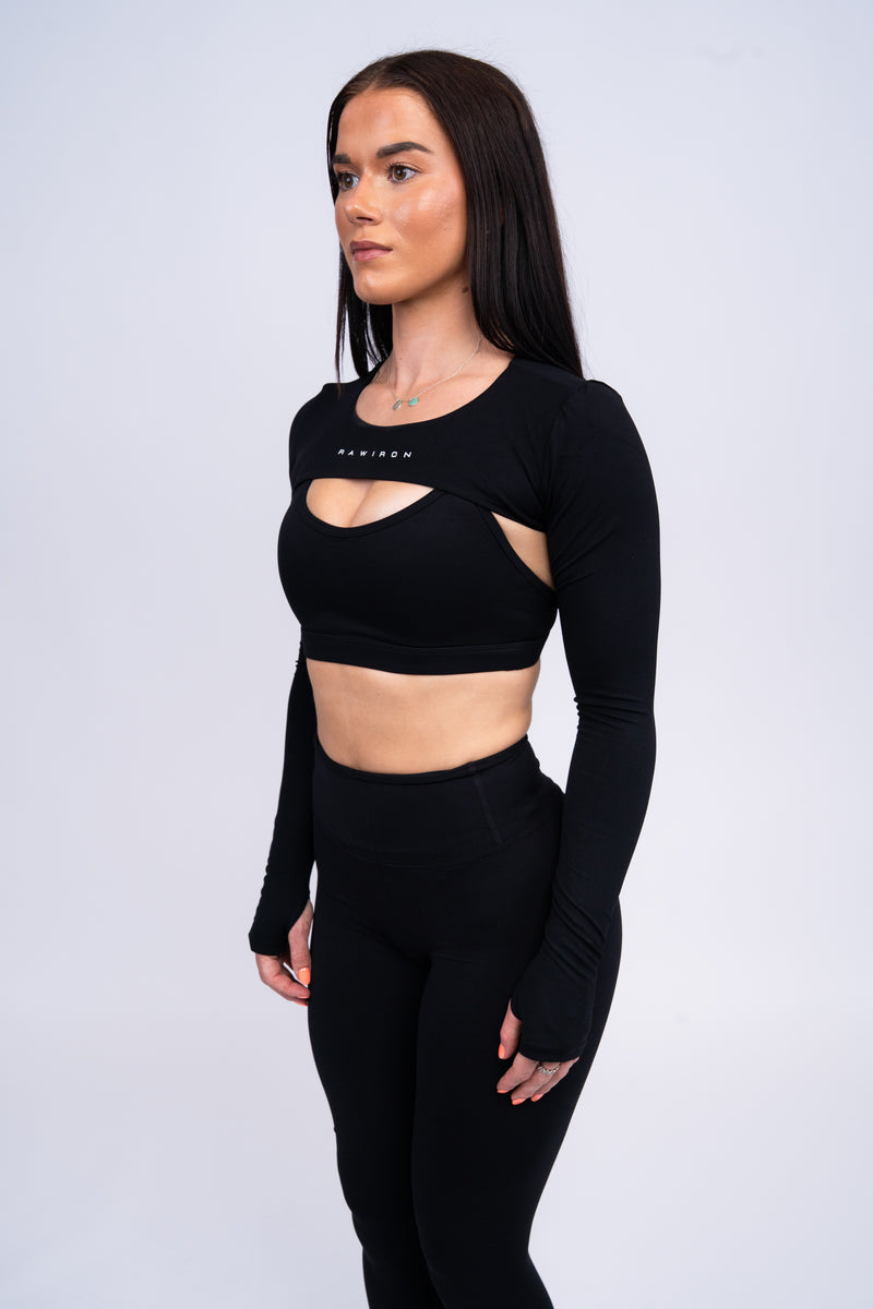 Luxe Long Sleeve Shrug Black