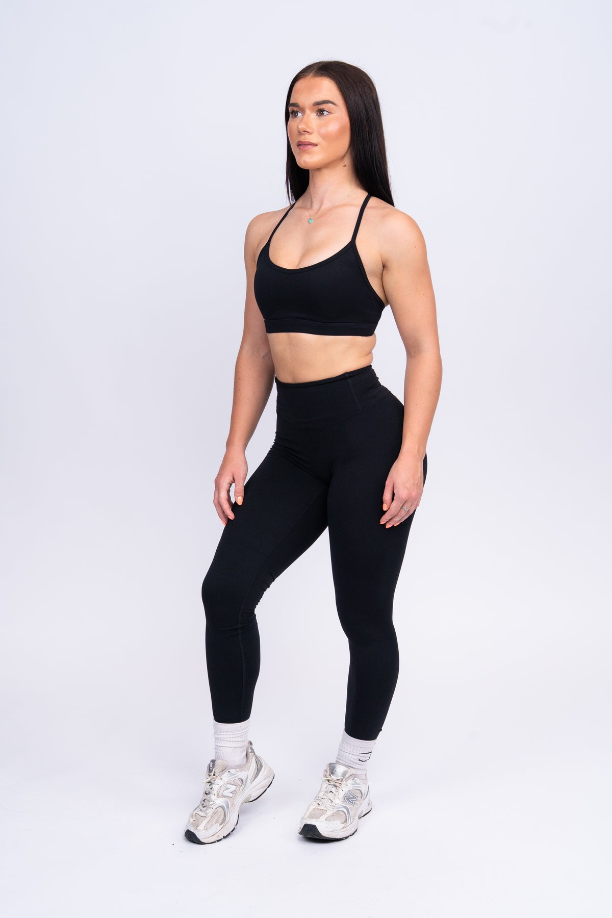 Luxe Shrug, Leggings & Bra Set Black
