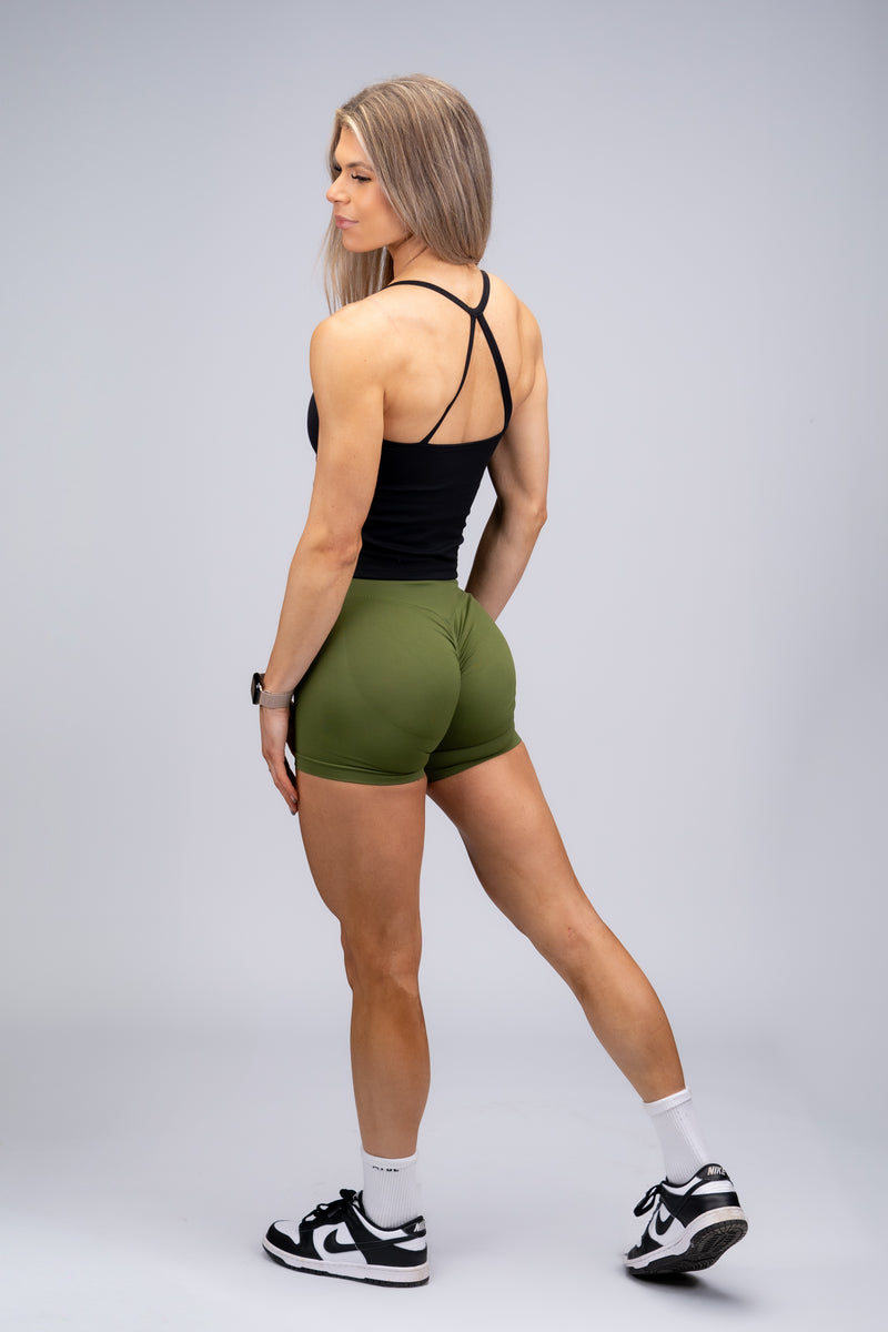 Ruched Shorts Olive