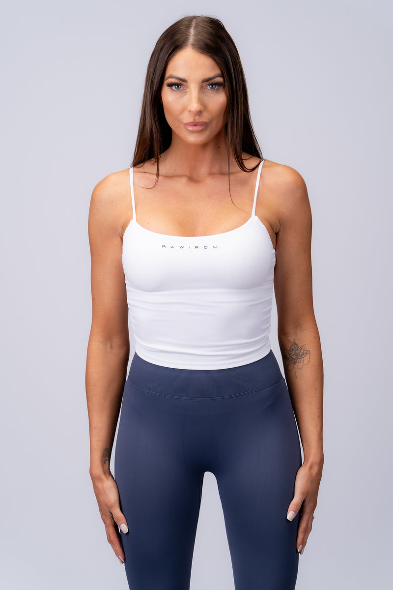 Ruched Tank Top White