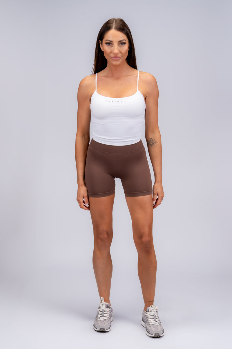 Ruched Shorts Brown