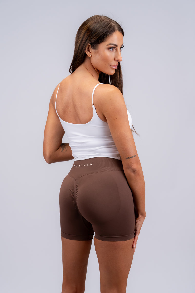 Ruched Shorts Brown