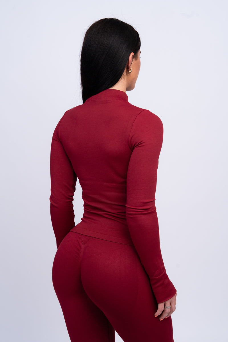 Sculpt Full Zip Jacket Deep Cherry