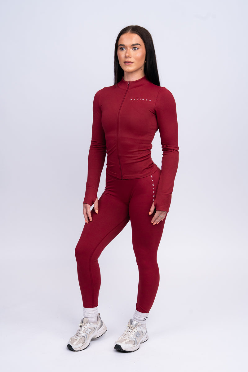 Sculpt Leggings & Jacket Set Deep Cherry