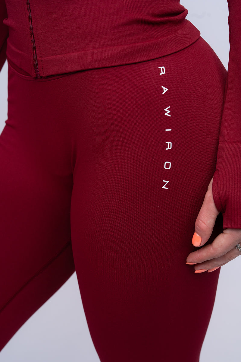 Sculpt Leggings & Jacket Set Deep Cherry